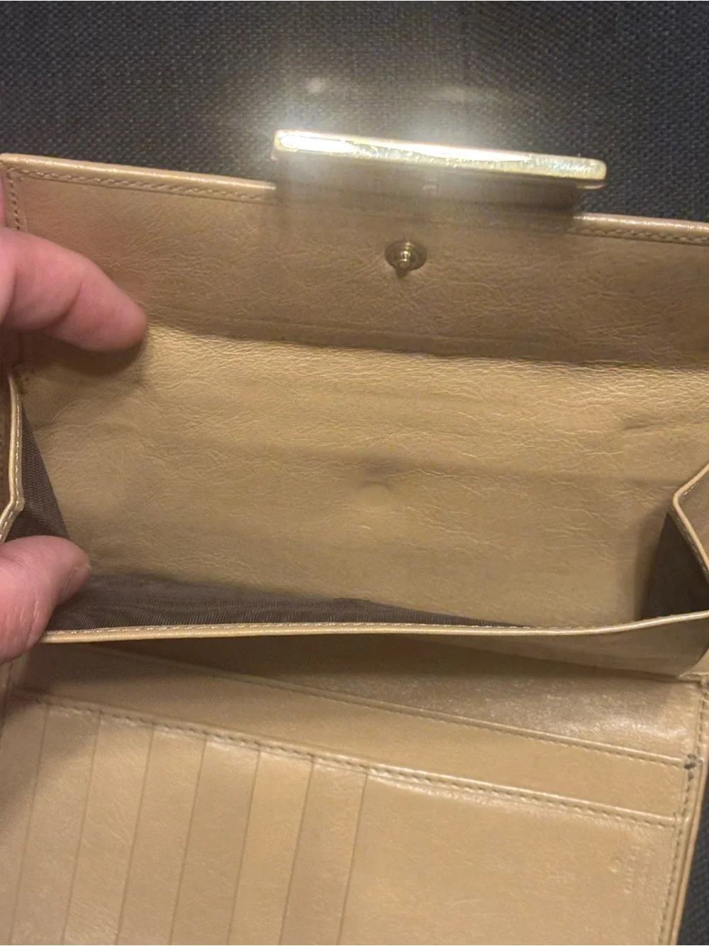 Gucci Guccissima metal bar continental long wallet retail $700.00